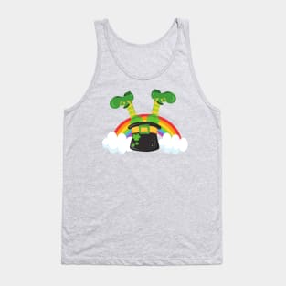 Saint Patrick's Day, Leprechaun Hat, Rainbow Tank Top